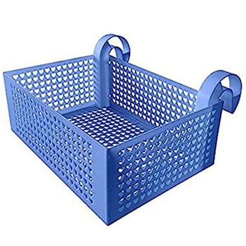 1 БР. Кош за играчки за басейна Многофункционална кошница за съхранение на аксесоари за басейн Син цвят е Подходящ за повечето наземни басейни