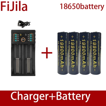100% neue 18650 Lithium-Batterien Taschenlampe 18650 Wiederaufladbare-Batterie 3,7 V 19900 Mah für Taschenlampe + ladegerät