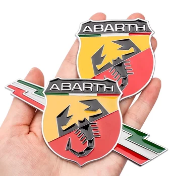 3D Метален логото На предното стъкло на автомобила, Икона на гърба, Етикети на багажника, Модификация, Маркировка, Дизайн на лого за Abbas Abarth на Fiat 124/125/500