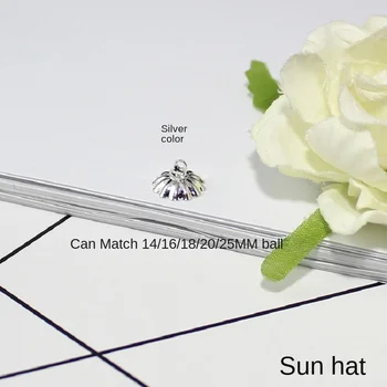 50 бр Сребърна висулка във формата на шапки от слънцето може да се комбинира с 14/16/18/20/25 мм сферическими стъклени бижута направи си САМ аксесоари шапка колие