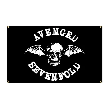 90x150cm Aveged Black Wing Skull Band Флаг С Полиэстеровым Принтом Heavy Rock Banner-Ft Flags Декор, украса хартата Флаг банер Банер
