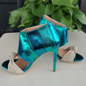 Ahhlsion/ дамски летни обувки с каишка отзад, ръчно изработени с цип отзад, на висок ток, с кръгло бомбе, красива светло синята ежедневни обувки, дамски размери САЩ 5-20