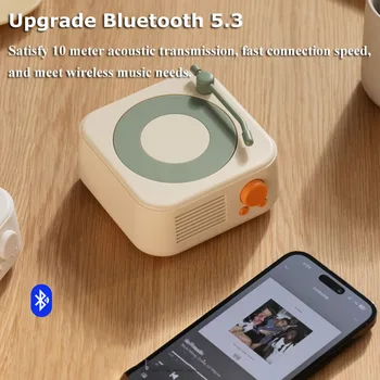 Bluetooth-високоговорител в стил ретро-плеър с акумулаторна батерия Минималистичен дизайн за дома, Подарък за рожден ден