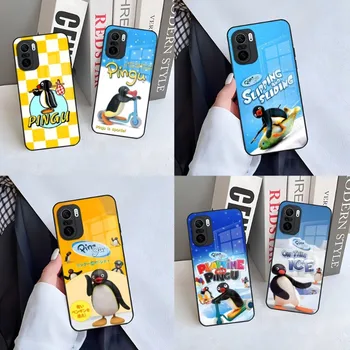 Cartoony Калъф За Телефон Pingu Penguin За Xiaomi 13 12 X Redmi Note 11 10 S Lite T POCO Pro X3 M4 От Закалено Стъкло