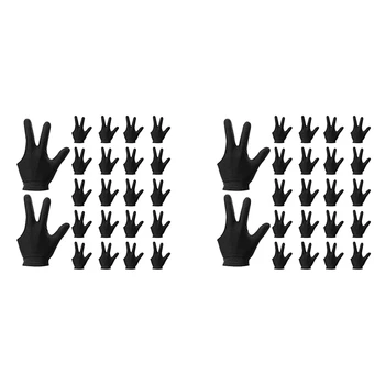 ELOS-44 бр. Билярдни Ръкавици с 3 пръста, Ръкавици за Игра на билярд, Спортни Ръкавици За Жени и Мъже, Както За Лява, Така И За Дясната Ръка, Черен