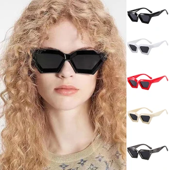 Fashion Слънчеви очила с неправилна квадратна форма, Мъжки Модни Маркови Дизайнерски Слънчеви Очила, Мъжки Бели Черни Огледални Очила Oculos De Sol