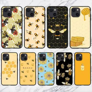 Honey bee Art Print сладък cartoony цветен Калъф За Телефон За iPhone 11 12 Mini 13 14 Pro XS Max X 8 7 Plus 6s 5 SE XR Shell