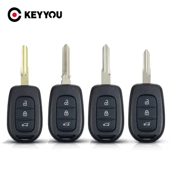 KEYYOU Безплатна доставка за Renault за Renault Sandero на Dacia Logan Калъф за ключове, 2/3 от бутоните на дистанционното на ключа на автомобила, ключодържател