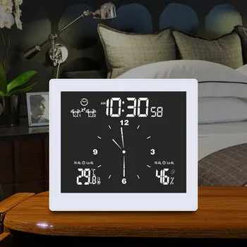 Led дигитални будилници Водоустойчив стенни часовници Настолни часовници с дисплей на температурата и влажността в помещението за баня кухня спалня