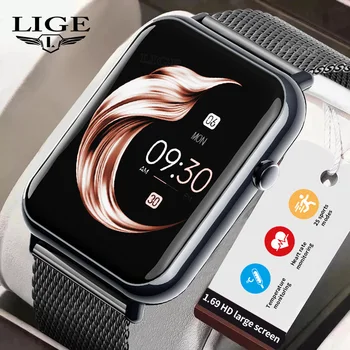 Lige Модерен Смарт Дамски часовници С Температура на Тялото Спортни Фитнес Часовник Bluetooth Покана Relojes Inteligentes Smartwatch Мъжки Нови 2023
