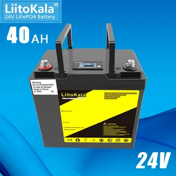 LiitoKala 24V 40Ah 30Ah Lifepo4 Акумулаторна Батерия С 50A BMS За Инвертор на Слънчеви панели, Скутер Резерв на Мощност Лодка Светлина 29,2 V 10A