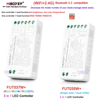 Miboxer Sasha 2.4 G WiFi затъмнение/CCT/RGB/RGBW/RGBCCT led лента Контролер Bluetooth 4.2 12V 24V 2 1/3 1 Регулатори на светлина