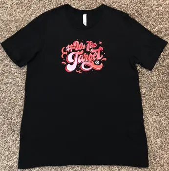 Target #Сме Target Мъжка черна тениска с изображение от 100% памук голям размер