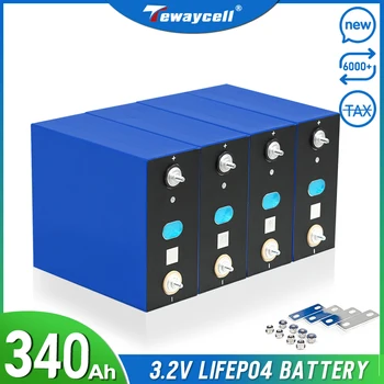 Tewaycell 3.2 V 340AH Lifepo4 Батериите Клас A Cells 12V 24V Акумулаторна Батерия 48V за Слънчевата енергетика ЕС-САЩ Tax Free С Шинопроводами