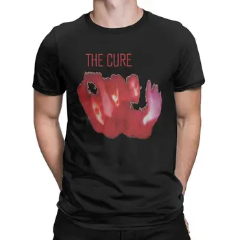 Абсурдни червени тениски The Cure за мъже, забавна памучен тениска с кръгло деколте, риза с къс ръкав, потници в големи размери