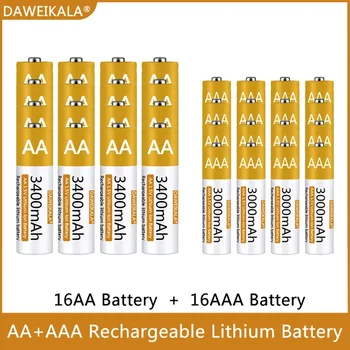 Акумулаторна литиево-йонна полимерна батерия тип АА + ААА, дистанционно управление тип АА + ААА, мишка, малък вентилатор, електрическа играчка, 1,5 + безплатна доставка