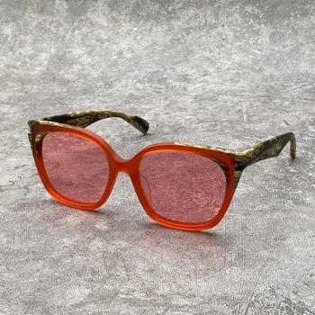 Ацетатные слънчеви очила, мъжки и дамски мода, цветни очила в голяма рамка, защита от ултравиолетови лъчи, слънчеви очила с UV400, индивидуални слънчеви очила по рецепта