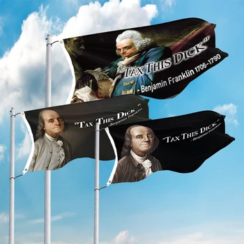 Бенджамин Франклин е най-Забавната Цитат Флаг 3 * 5 ФУТА 90 * 150 см Знамена на САЩ Америка Потребителски Лого Крытое Външно Украса Банери Полиестер