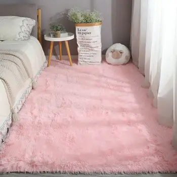 Боядисани ръчно силки ворсистый килим в скандинавски стил за спалнята и хола, вълнообразни килим за прикроватной нощни шкафчета, домашни килими, постелки в стаите