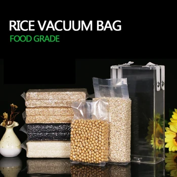 Вакуумно пластмасова кутия 0,2 мм, чанта за съхранение на ориз, пакети за гореща запечатване, плътна прозрачна опаковка във формата на хранителни продукти, Квадратни опаковки за съхранение на чай зърна