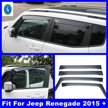 Вентилационна (противовакуумна) канална козирка на страничните прозорци, защита от слънце и дъжд, навес, подслон, лепило, подходящ за Jeep Renegade 2015 - 2020 автоаксесоари за прозорци
