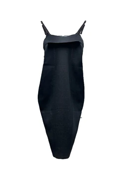 Вязаное рокля на спагети презрамки, модни индивидуалност, Лесна, удобна сто, Есен и зима 2024, Новост 1116