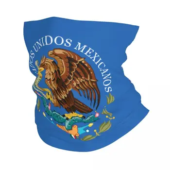 Герб на Мексико врата гамаши жени, мъже UV защитна маска зима мексикански флаг печат шал, кърпа за колоездене