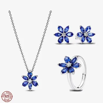 Горещи продажба на женските пръстени, колиета с класически скъпоценни камъни серия blue snowflake, подходящи за оригинален дизайн на бижута, подаръци