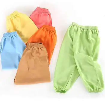 Детски памучни копринени зреещи, летни панталони от ултра-тънък изкуствен памук, панталони от комари, панталони за момичета-момчета, летни панталони