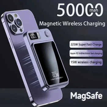 Джобно магнитно зарядно устройство Macsafe капацитет 50000mAh, бързо безжично зарядно за iphone 12 13 14 Pro Max, допълнителен външен акумулатор
