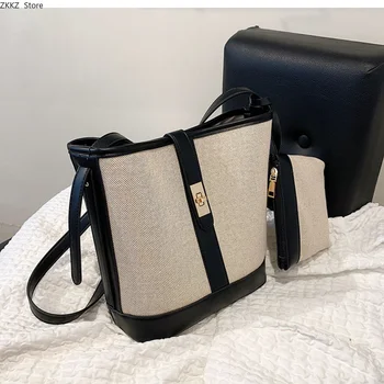 Дизайнерски холщовая чанта-тоут по рамото за жени, луксозни маркови чанти, чанти-кофи през рамо, чанта за пазаруване с голям капацитет