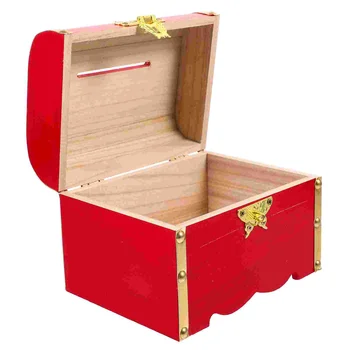Дървена Спасителна Гърне Небьющийся Кутия, За Съхранение На Съкровища Заключена Кутия За Монети Декор На Работния Плот