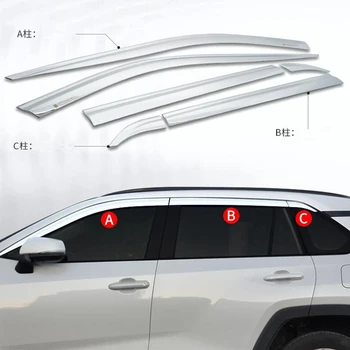 За 6ШТ козирка прозореца на КОЛАТА НОВАТА Toyota RAV4 XA50 Аксесоари с водоустойчив покритие Ремонт странично сплитер 2020 2021 2022