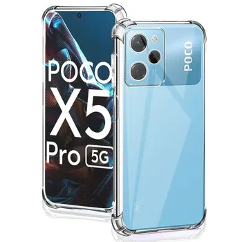 За Xiaomi Poco X5 X3 Pro X4 X3 NFC X3 X4GT M5S M3 M4 Pro Калъф Мек устойчив на удари Прозрачен Калъф За Xiaomi Poco F4 F3 C55 C50 Funda