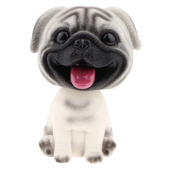 Играчка-фигурка с това сладко кученце покачивающейся главата от смола, играчка за дома / арматурното табло на колата за украса на кола - Pug