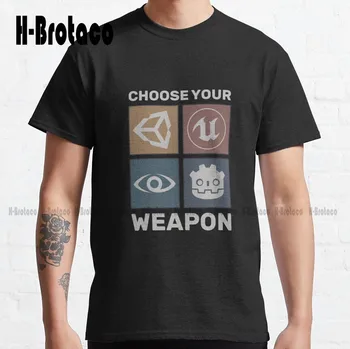 Избери си оръжие - Гейм енджин - Класическа Черна тениска, Забавни Тениски За Мъже, Хумор За Възрастни, Е Изкуство, Градинска Дрехи, Мультяшная Тениска, на Новост