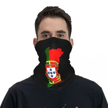 Карта на Португалия Флаг шарена Кърпа на врата Гетра с принтом Португалски хартата Приключи Шал богат на функции превръзка на главата Топло калъф за езда за възрастни