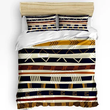 комплект спално бельо от 3шт, Tribal Ретро Етнически Домашен текстил, чаршаф, калъфка за възглавница, комплект спално бельо за момчета и момичета, юноши