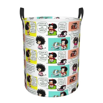 Кошница за дрехи Manga Quino Mafalda, Сгъваема Кошница за дрехи с герои от анимационни филми Kawaii за детска Чанта за съхранение на играчките