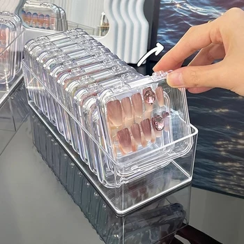 Кутия за съхранение на нийл арт с акрилни витрина 