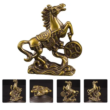 Латунная скулптура на кон, Стои Статуя на кон, Художествена фигурка на кон, Изискана Латунная Богата Кон за дома, спални, работен плот, офис