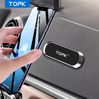 Магнитен Кола Телефона TOPK, Магнитна Закопчалка, Поставка За Мобилен Телефон, GPS Поддръжка За iPhone 13 12 Xiaomi Huawei Samsung Oneplus