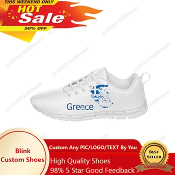 Маратонки с флага на Гърция, мъжки Дамски ежедневни спортни обувки за юноши, парусиновые маратонки за бягане с 3D-принтом, дишаща лека обувки