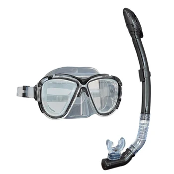 Маска за гмуркане с обектив от закалено стъкло, водоустойчив Меки Силиконови очила за плуване с напълно сух шнорхел, Очила за гмуркане с шнорхел Se