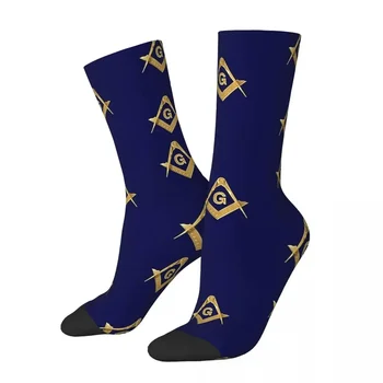 Масонски модел, Златна Син квадрат и компас, Масонские чорапи, Меки чорапи, Всесезонни Чорапи, Аксесоари за мъже и жени