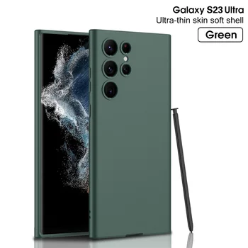 Мек Течен Силиконов Калъф за Samsung S23 Ultra Case TPU устойчив на удари Калъф за Galaxy S23 Plus Case S23 Ultra Fundas cases