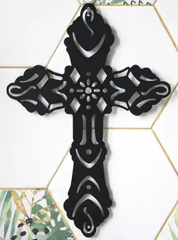 Метален декоративен кръст за стена, християнско религиозно разпятие за домашен декор