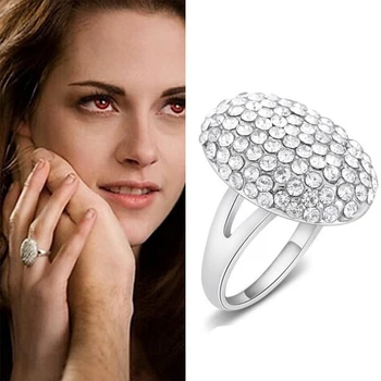 Модерен чар Twilight Breaking Dawn Бела Кристалното пръстен Годежен пръстен с опалом Сребърен цвят Пръстени за пръстите на Бижута от филми