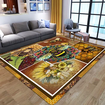 Модерни килими с пъстър цветен модел honeybee, Нескользящий мат площадка, подложка за пода, всекидневна, Баня, Спалня, килими за дома