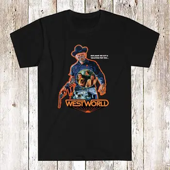 Мъжка черна тениска Westworld Retro Movie, размер S-5XL